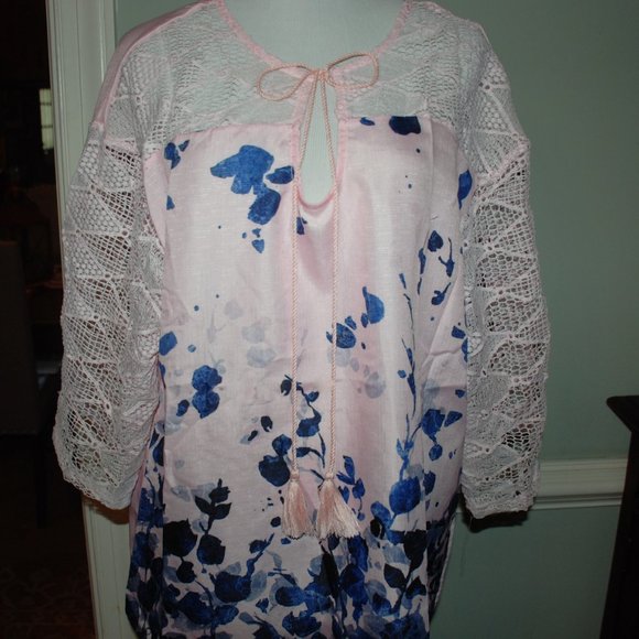 NWOT Silky Pink Print Tunic - Picture 6 of 7